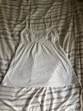 Women's white Lace-Front Cami Tank Top